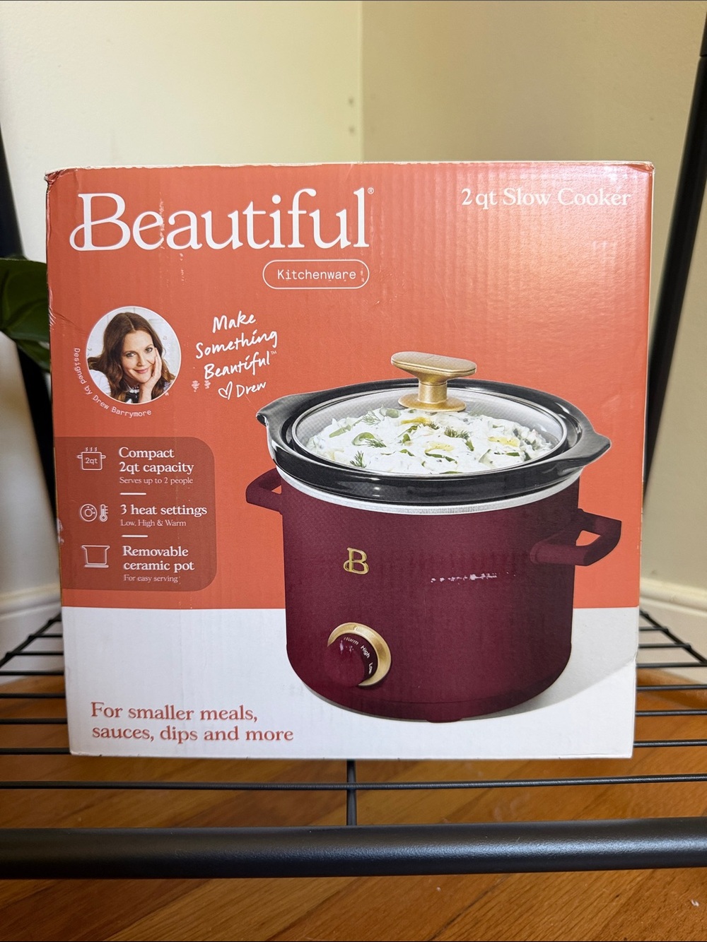 Beautiful Kitchenware by Drew Barrymore 2Qt Merlot Slow Cooker